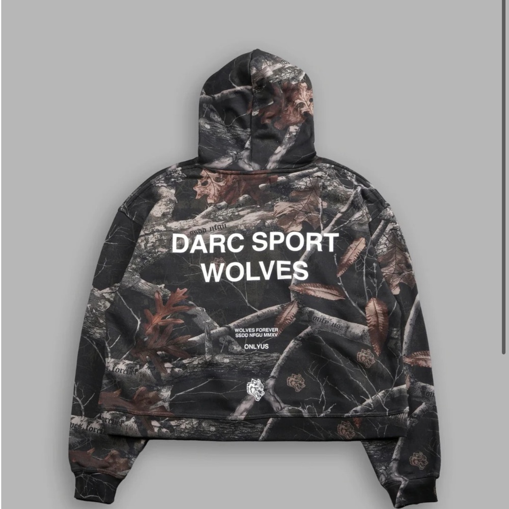 Darc Sport Wolves "Box Cut" Hoodie in Darc Brown Woodland Camo